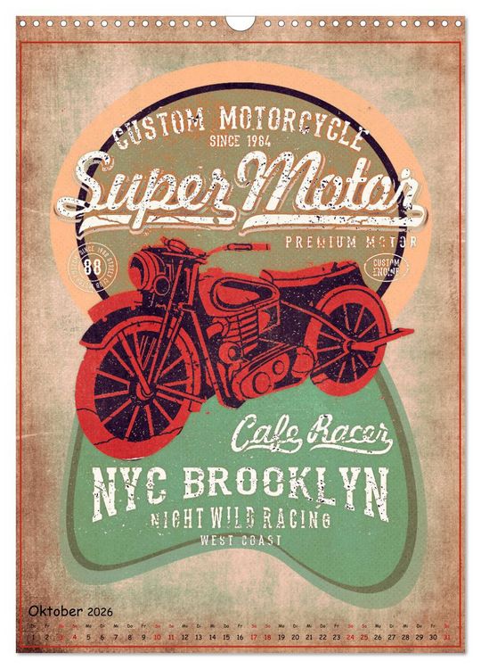 Produktbild: Motorrad Nostalgie (Wandkalender 2026 DIN A3 hoch), CALVENDO Monatskalender