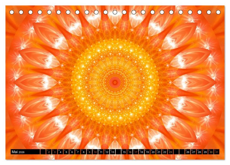 Produktbild: Energie - Mandalas in orange (Tischkalender 2026 DIN A5 quer), CALVENDO Monatskalender