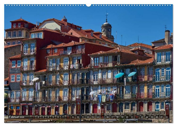 Produktbild: Portugal - Bilder dreier St&auml;dte (Wandkalender 2026 DIN A2 quer), CALVENDO Monatskalender