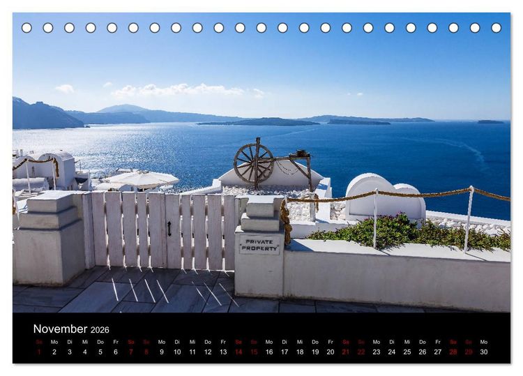 Produktbild: Santorini - K&ouml;nigin der Kykladen (Tischkalender 2026 DIN A5 quer), CALVENDO Monatskalender