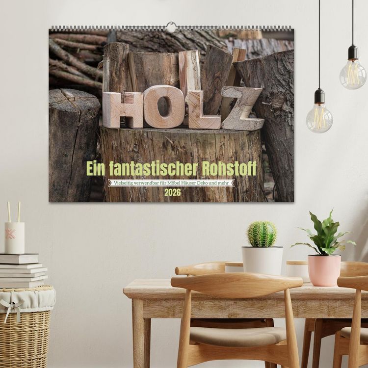 Produktbild: Holz, ein fantastischer Rohstoff. (Wandkalender 2026 DIN A2 quer), CALVENDO Monatskalender