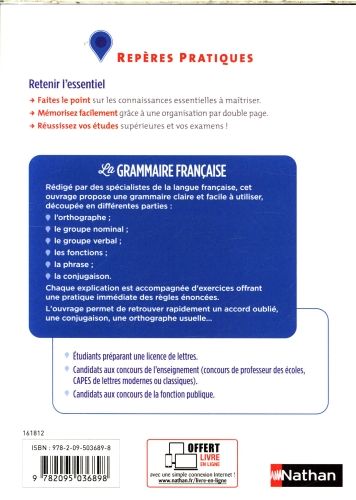 Produktbild: La grammaire fran&ccedil;aise : retenir l'essentiel