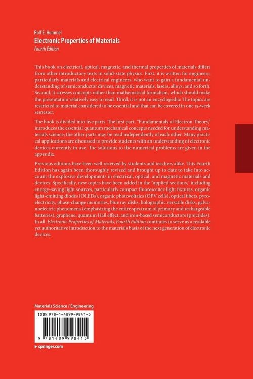 Produktbild: Electronic Properties of Materials