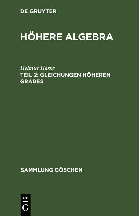 Produktbild: Gleichungen h&ouml;heren Grades