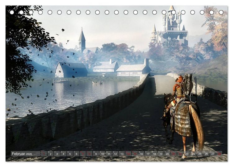 Produktbild: Helden, Drachen und Magie (Tischkalender 2026 DIN A5 quer), CALVENDO Monatskalender