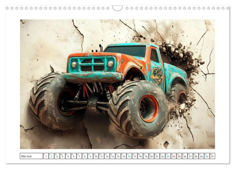 Produktbild: Die Macht der Monstertrucks (Wandkalender 2026 DIN A3 quer), CALVENDO Monatskalender