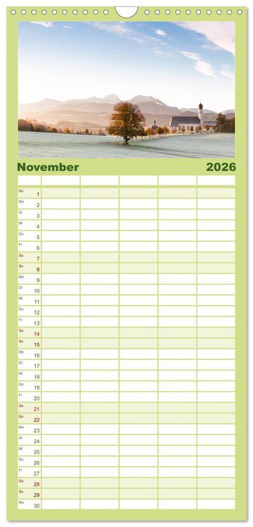 Produktbild: Familienplaner 2026 - Geheimnisvolle Alpen mit 5 Spalten (Wandkalender, 21 x 45 cm) CALVENDO