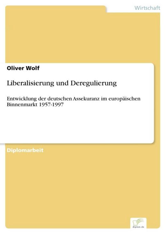 Produktbild: Liberalisierung und Deregulierung