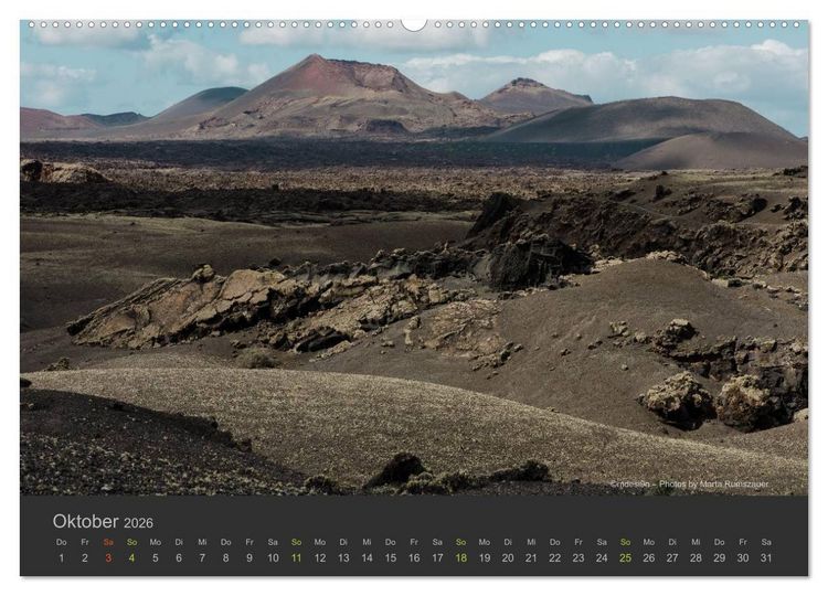 Produktbild: Vulkaninsel &ndash; Lanzarote (hochwertiger Premium Wandkalender 2026 DIN A2 quer), Kunstdruck in Hochglanz