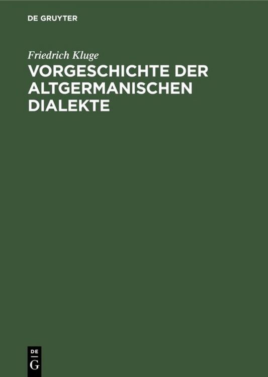 Produktbild: Vorgeschichte der altgermanischen Dialekte