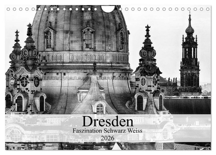 Produktbild: Dresden Faszination Schwarz Weiss (Wandkalender 2026 DIN A4 quer), CALVENDO Monatskalender