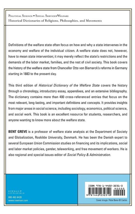 Produktbild: Historical Dictionary of the Welfare State