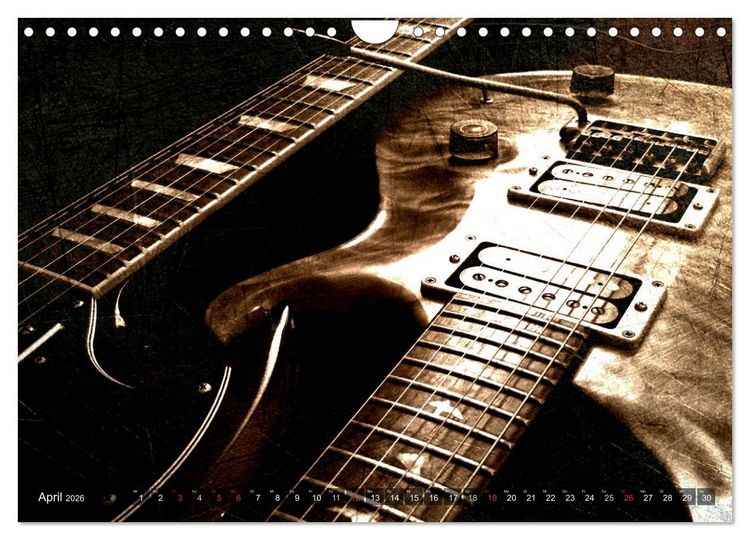 Produktbild: GITARREN Vintage Art (Wandkalender 2026 DIN A4 quer), CALVENDO Monatskalender