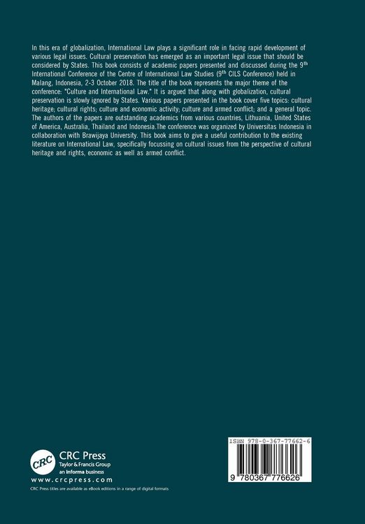 Produktbild: Culture and International Law