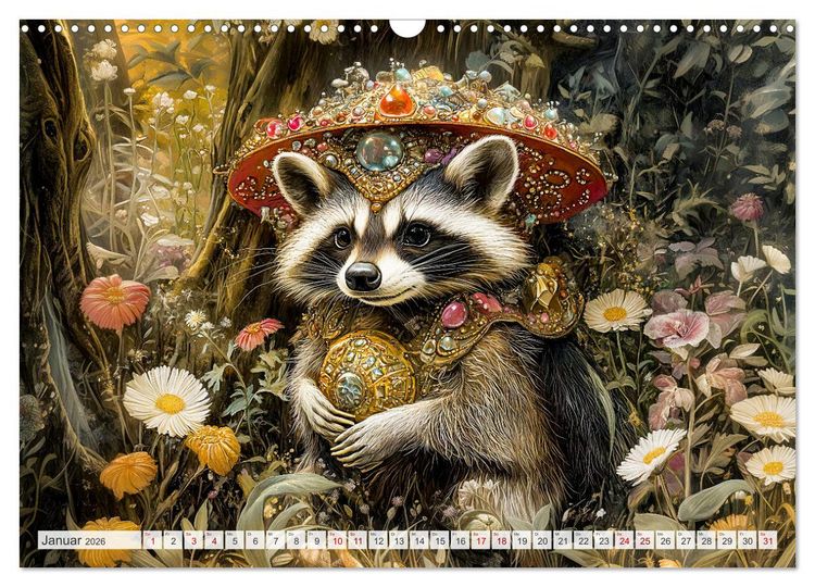 Produktbild: Magische Wesen im Zauberland - Fantasie-Tiere im Steampunk-Kalender (Wandkalender 2026 DIN A3 quer), CALVENDO Monatskalender