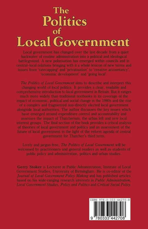 Produktbild: The Politics of Local Government