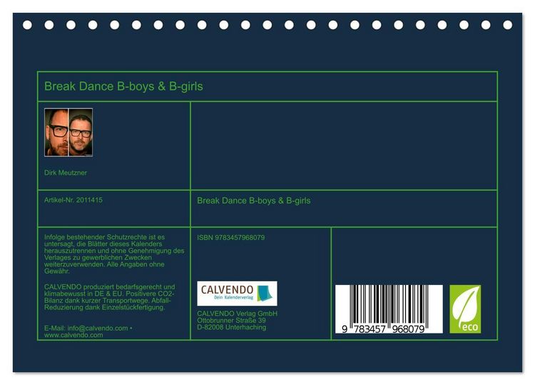 Produktbild: Break Dance B-boys & B-girls (Tischkalender 2026 DIN A5 quer), CALVENDO Monatskalender