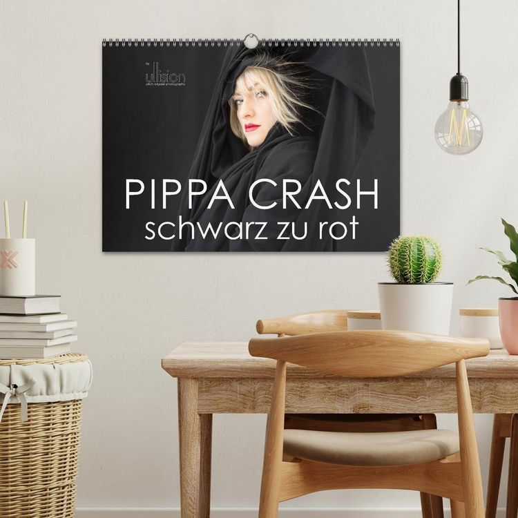 Produktbild: PIPPA CRASH &ndash; schwarz zu rot (Wandkalender 2026 DIN A3 quer), CALVENDO Monatskalender