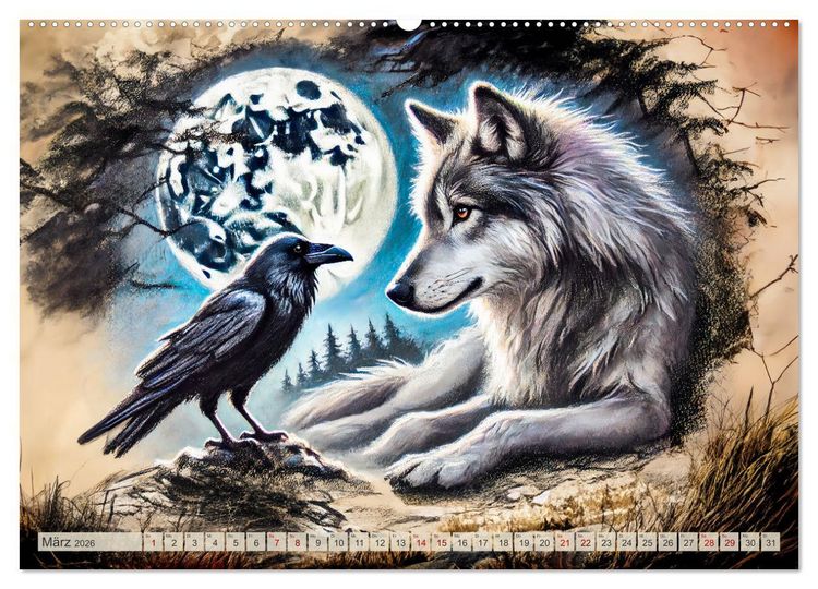 Produktbild: Die Eleganz der W&ouml;lfe - Mythische Begegnungen in der Natur (Wandkalender 2026 DIN A2 quer), CALVENDO Monatskalender