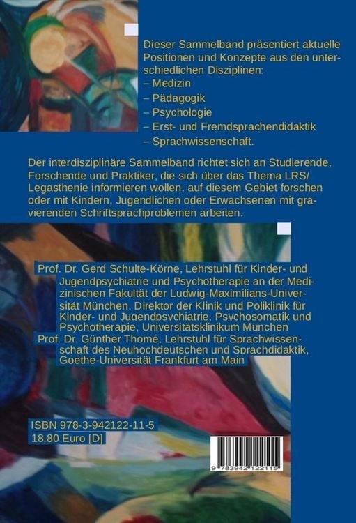 Produktbild: LRS - Legasthenie: interdisziplin&auml;r