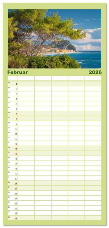 Produktbild: Familienplaner 2026 - Varigotti - K&uuml;stensch&ouml;nheit Liguriens mit 5 Spalten (Wandkalender, 21 x 45 cm) CALVENDO