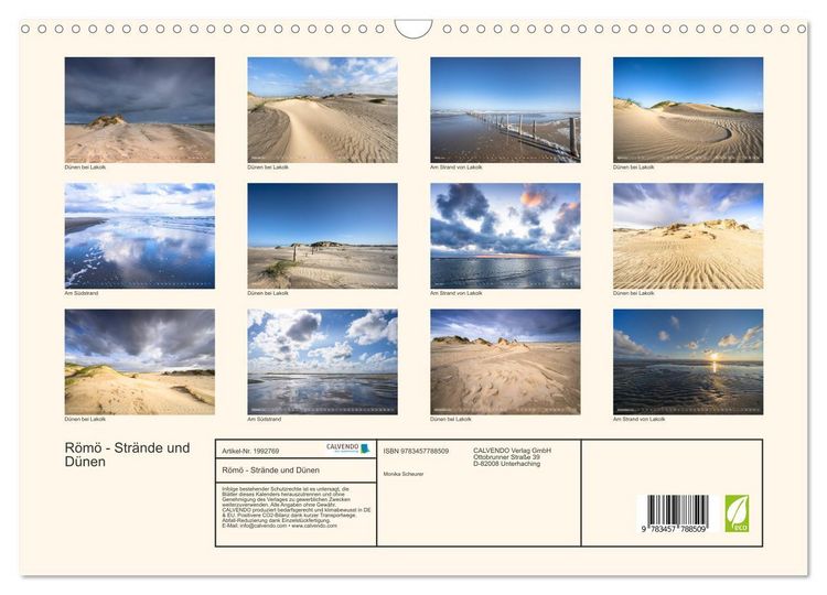 Produktbild: R&ouml;m&ouml; - Str&auml;nde und D&uuml;nen (Wandkalender 2026 DIN A3 quer), CALVENDO Monatskalender