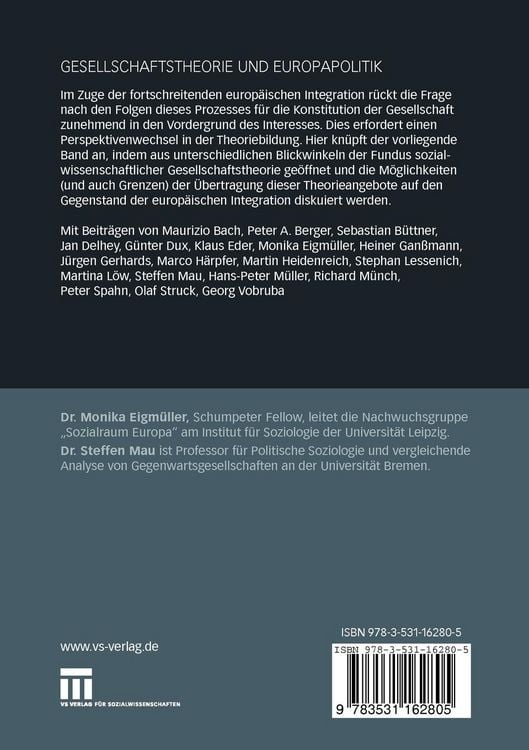 Produktbild: Gesellschaftstheorie und Europapolitik