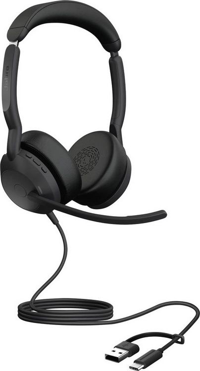 Produktbild: Jabra Evolve2 50 On Ear Headset kabelgebunden, Bluetooth&reg; Stereo Schwarz Mikrofon-Rauschunterdr&uuml;ckung, Noise Cancelling Headset