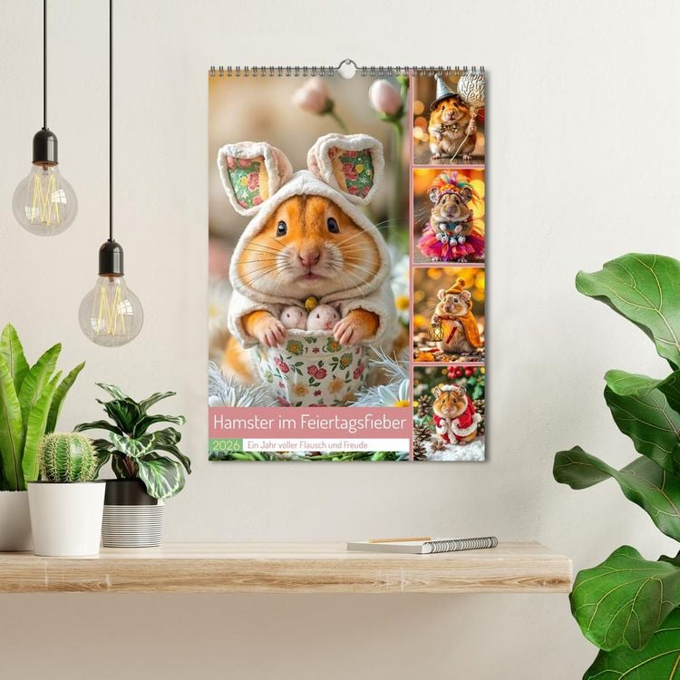 Produktbild: Hamster im Feiertagsfieber - Ein Jahr voller Flausch und Freude (Wandkalender 2026 DIN A3 hoch), CALVENDO Monatskalender
