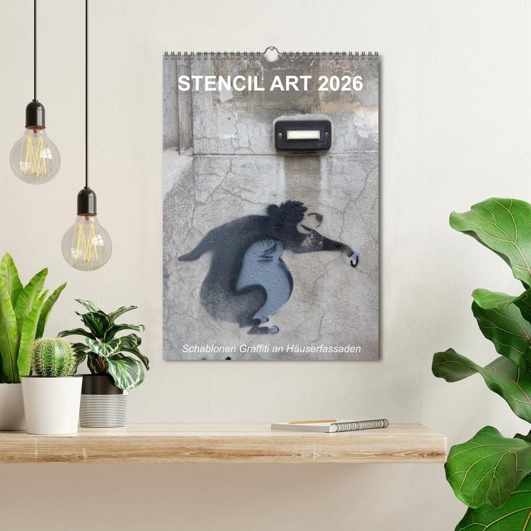 Produktbild: STENCIL ART 2026 - Schablonen Graffiti an H&auml;userfassaden / Planer (Wandkalender 2026 DIN A3 hoch), CALVENDO Monatskalender