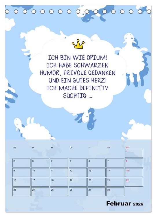 Produktbild: K&ouml;nigin &uuml;ber alles! Typokalender f&uuml;r starke Frauen (Tischkalender 2026 DIN A5 hoch), CALVENDO Monatskalender