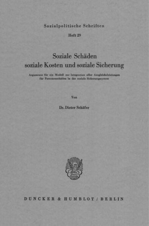 Produktbild: Soziale Sch&auml;den, soziale Kosten und soziale Sicherung.