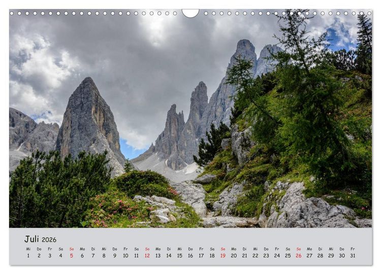 Produktbild: Wandern in den Dolomiten (Wandkalender 2026 DIN A3 quer), CALVENDO Monatskalender
