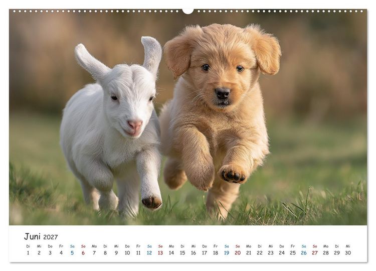 Produktbild: Wenn Tiere Freunde werden (Wandkalender 2027 DIN A2 quer), CALVENDO Monatskalender