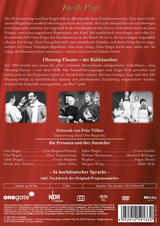 Produktbild: Ohnsorg-Theater Klassiker: Familie Pingel