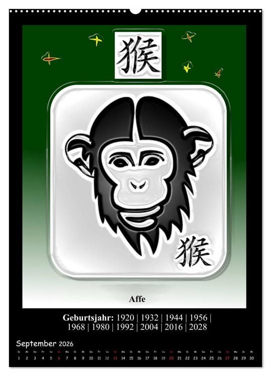 Produktbild: Chinesisches Horoskop (Wandkalender 2026 DIN A2 hoch), CALVENDO Monatskalender