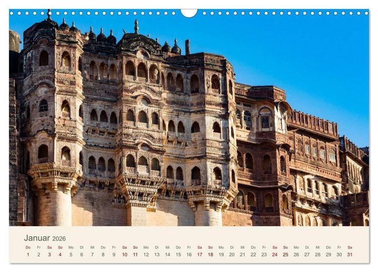 Produktbild: Rajasthan - Architektur im Land der K&ouml;nige (Wandkalender 2026 DIN A3 quer), CALVENDO Monatskalender