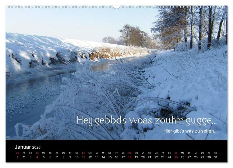 Produktbild: Die Wetterau mit Mundart-Statements (hochwertiger Premium Wandkalender 2026 DIN A2 quer), Kunstdruck in Hochglanz