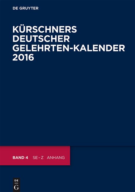 Produktbild: K&uuml;rschners Deutscher Gelehrten-Kalender / 2016
