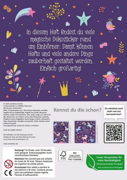 Produktbild: Mein Einhorn-Stickerheft