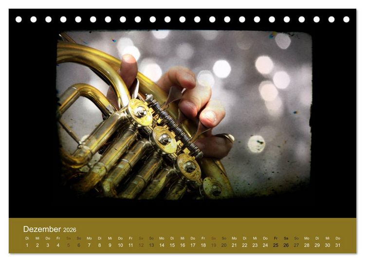 Produktbild: Klangbilder Instrumental-KUNST (Tischkalender 2026 DIN A5 quer), CALVENDO Monatskalender