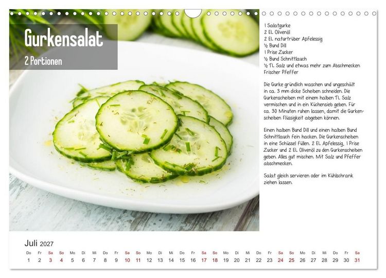 Produktbild: Fleischlos gl&uuml;cklich - 12 Foodfotos mit leckeren Rezepten (Wandkalender 2027 DIN A3 quer), CALVENDO Monatskalender