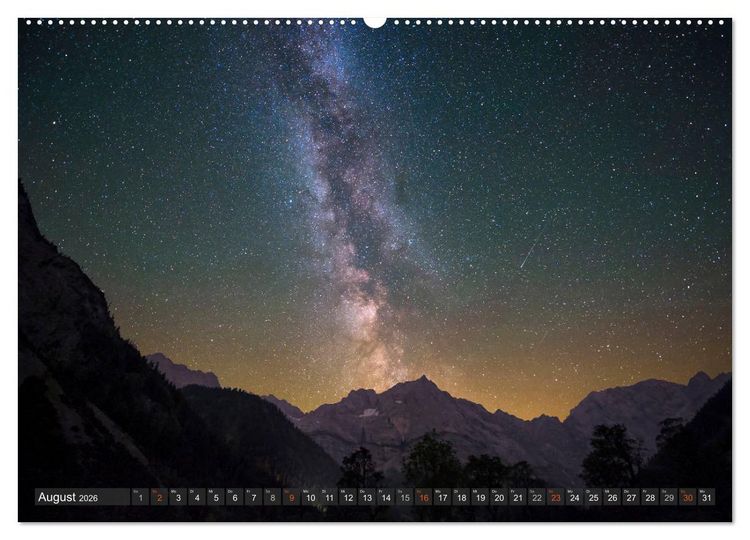 Produktbild: Himmelslichter - Mond und Sterne (hochwertiger Premium Wandkalender 2026 DIN A2 quer), Kunstdruck in Hochglanz