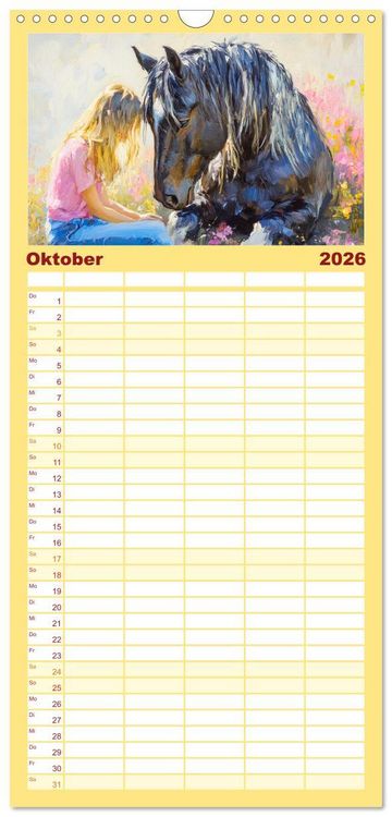 Produktbild: Familienplaner 2026 - Seelenverwandte. Frauen und Pferde. Die Magie der Verbundenheit mit 5 Spalten (Wandkalender, 21 x 45 cm) CALVENDO