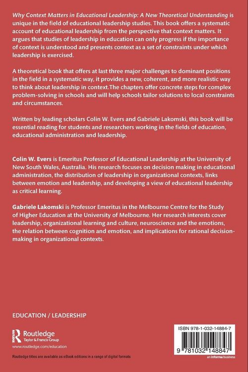 Produktbild: Why Context Matters in Educational Leadership