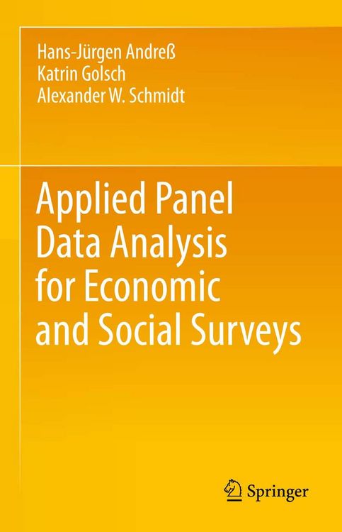 Produktbild: Applied Panel Data Analysis for Economic and Social Surveys
