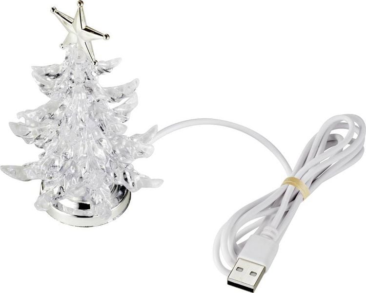 Produktbild: Sygonix SY-4722058 Weihnachtsbaum RGB Durchsichtig, Silber