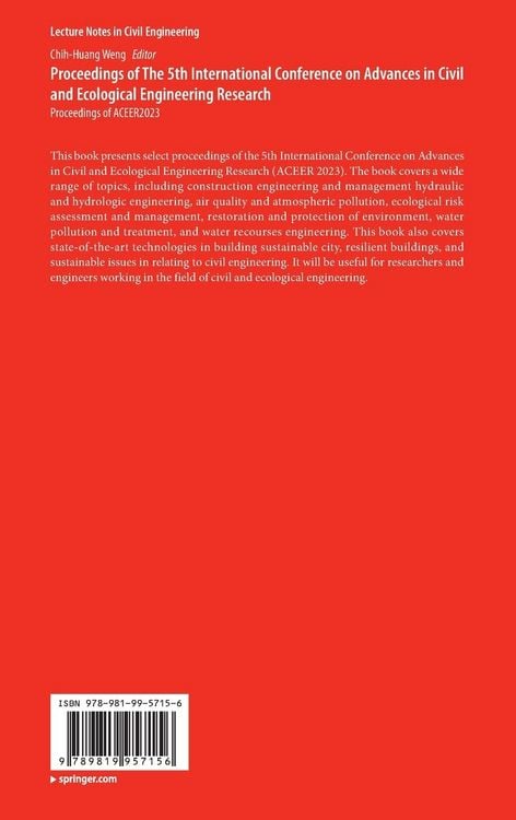 Produktbild: Proceedings of The 5th International Conference on Advances in Civil and Ecological Engineering Research