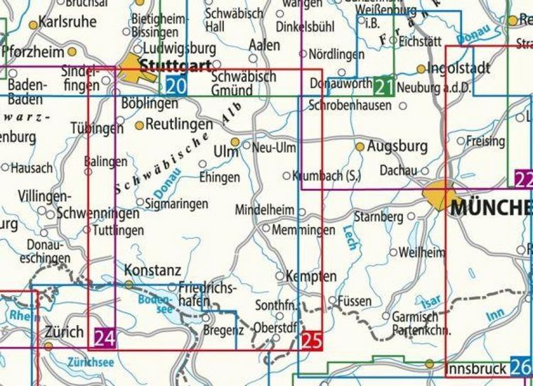 Produktbild: BVA ADFC Radtourenkarte Bodensee Schw&auml;bische Alb 1:150.000
