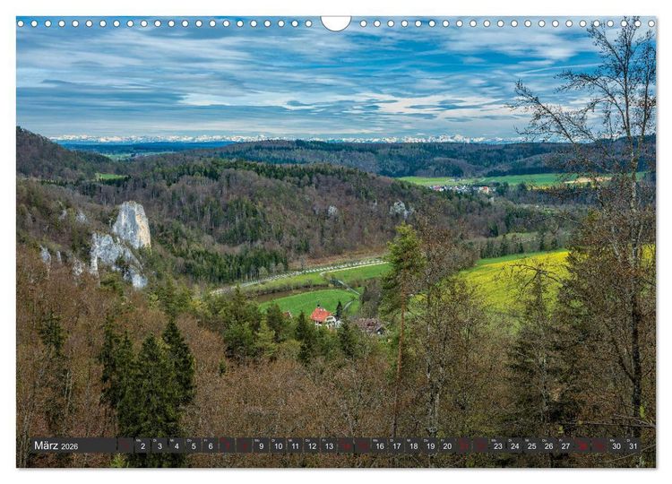 Produktbild: Alpen-Fernsichten von der S&uuml;dwestalb und Oberen Donau (Wandkalender 2026 DIN A3 quer), CALVENDO Monatskalender